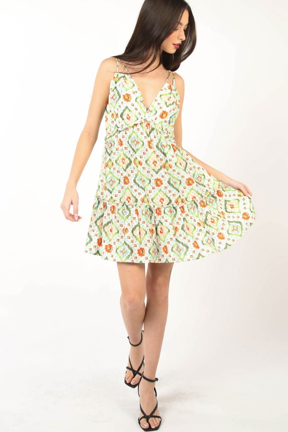 Very J Floral Back Smocked Ruffled Mini Dress Delight - Love Salve